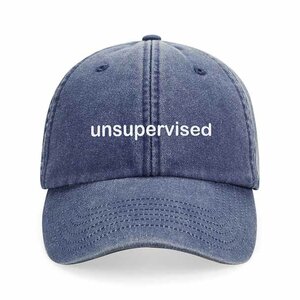 private label - vintage cap -  jeans blue - white embroidery