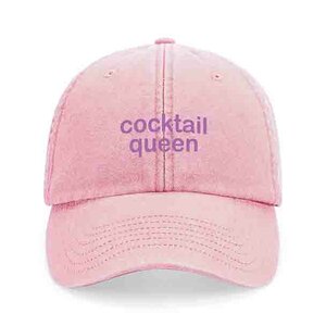 private label - vintage cap -  pink - purple embroidery