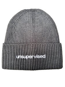 private label -  beanie - antracite - white embroidery