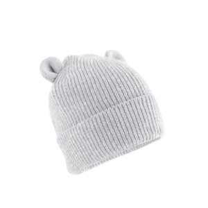 private label - baby beanie grey - white embroidery - size 6-12 months