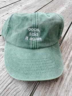 private label - vintage cap -  green - white embroidery