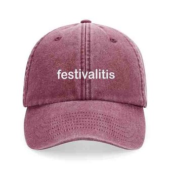 private label - vintage cap -  bordeaux - white embroidery