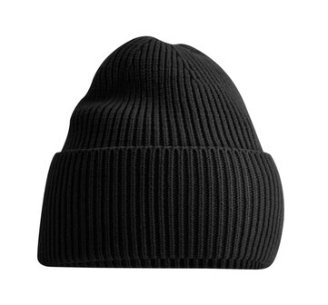 private label -  beanie - black - white embroidery
