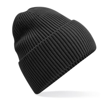 private label -  beanie - antracite - white embroidery