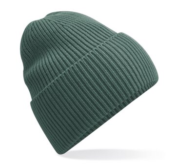 private label -  beanie - petrol - white embroidery