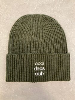 private label -  beanie - kaki - white embroidery