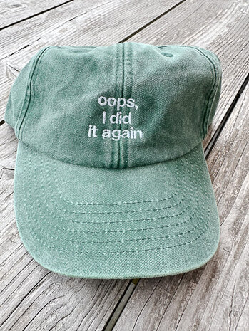 private label - vintage cap -  green - white embroidery