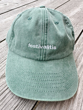 private label - vintage cap -  green - white embroidery