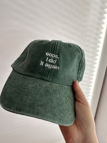 private label - vintage cap -  green - white embroidery