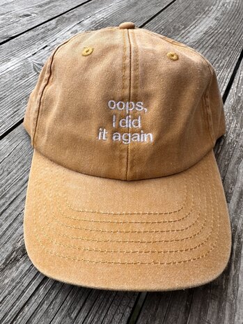 private label - vintage cap -  mustard  - white embroidery