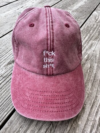 private label - vintage cap -  bordeaux - white embroidery