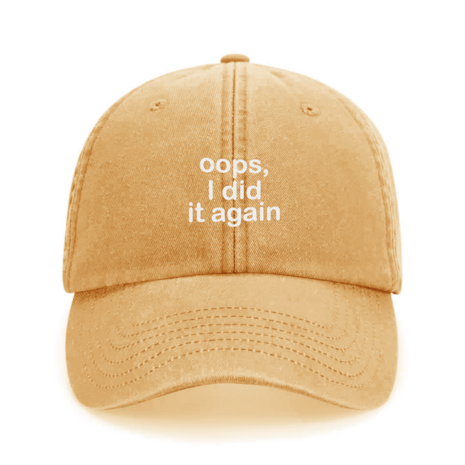 private label - vintage cap -  mustard  - white embroidery