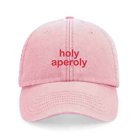 private label - vintage cap -  pink - orangered embroidery
