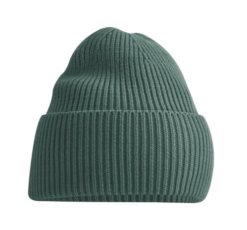private label -  beanie - petrol - white embroidery