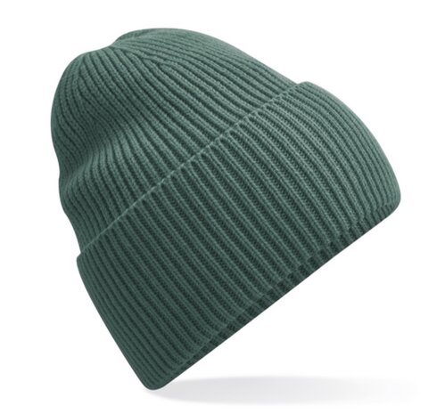 private label -  beanie - petrol - white embroidery